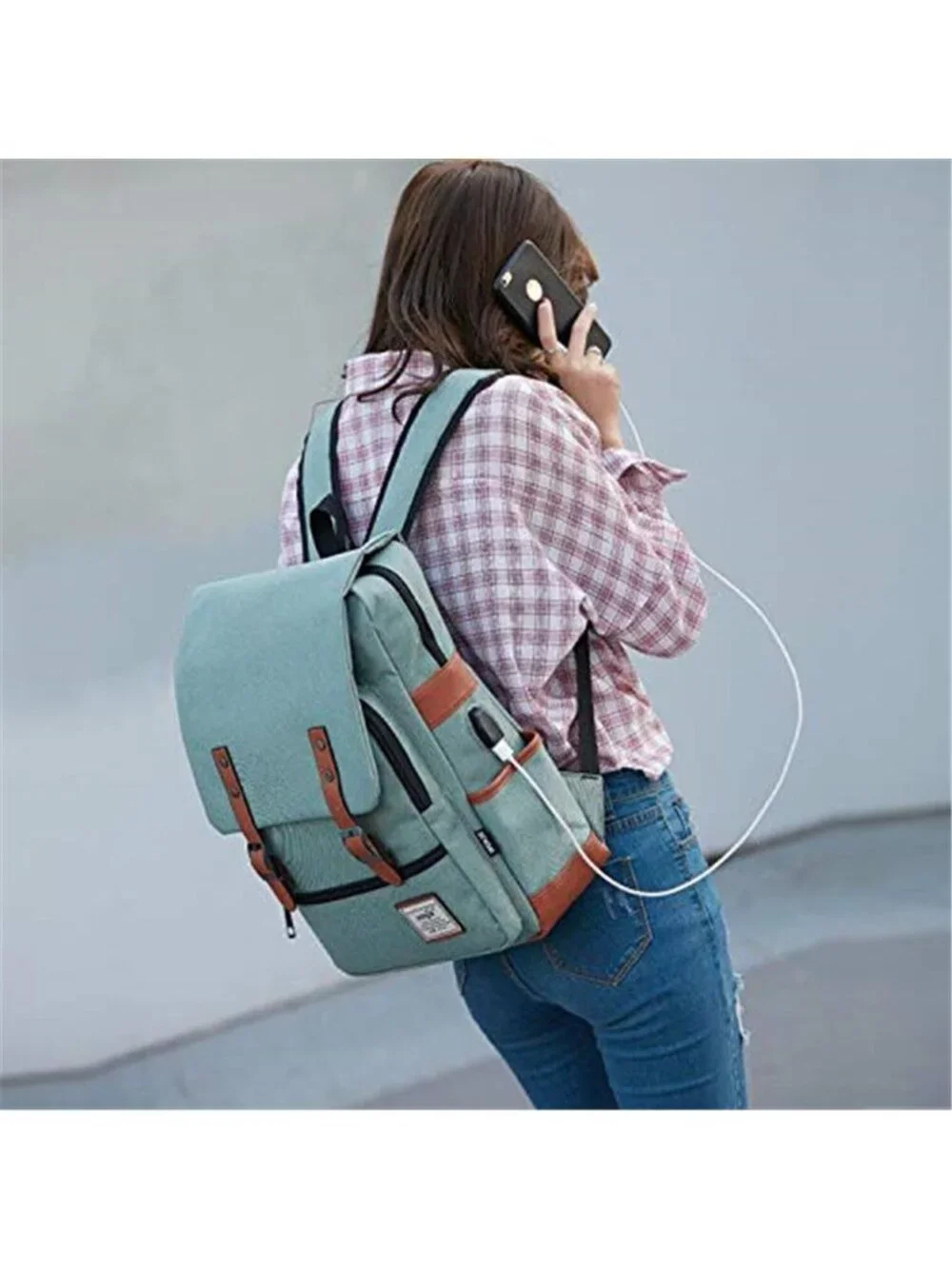 Laptop Backpack USB Charging Travel School Bookbag 15.6 Inch Computer Bag